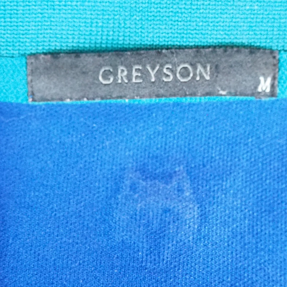 Greyson Clothiers Polo Golf Shirt Mens Medium Striped Logo Athletic Colorblock - Picture 2 of 9